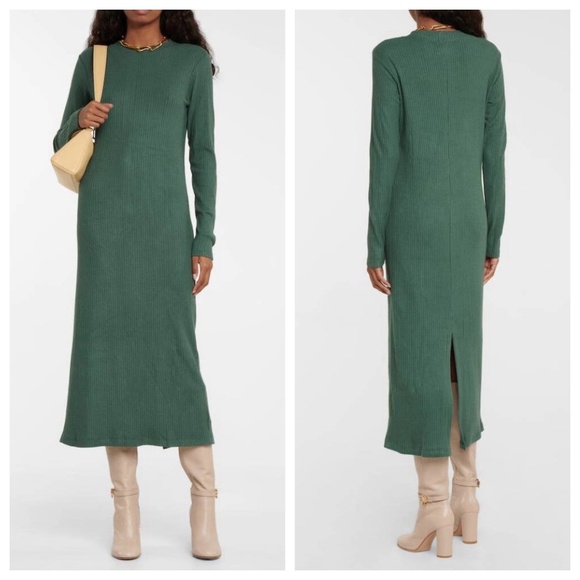 Velvet | Ember Ribbed Knit Midi Dress | Green Cypress | M - Picture 1 of 12